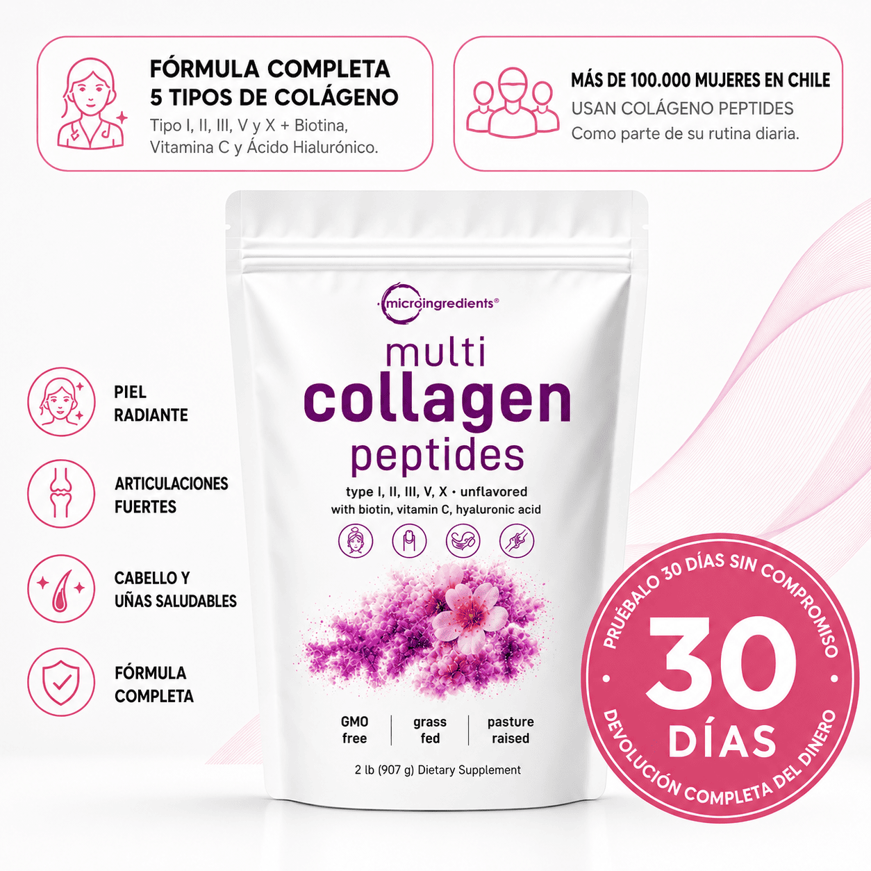 Multi Collagen Peptides™ Fórmula completa para piel, cabello, uñas y articulaciones