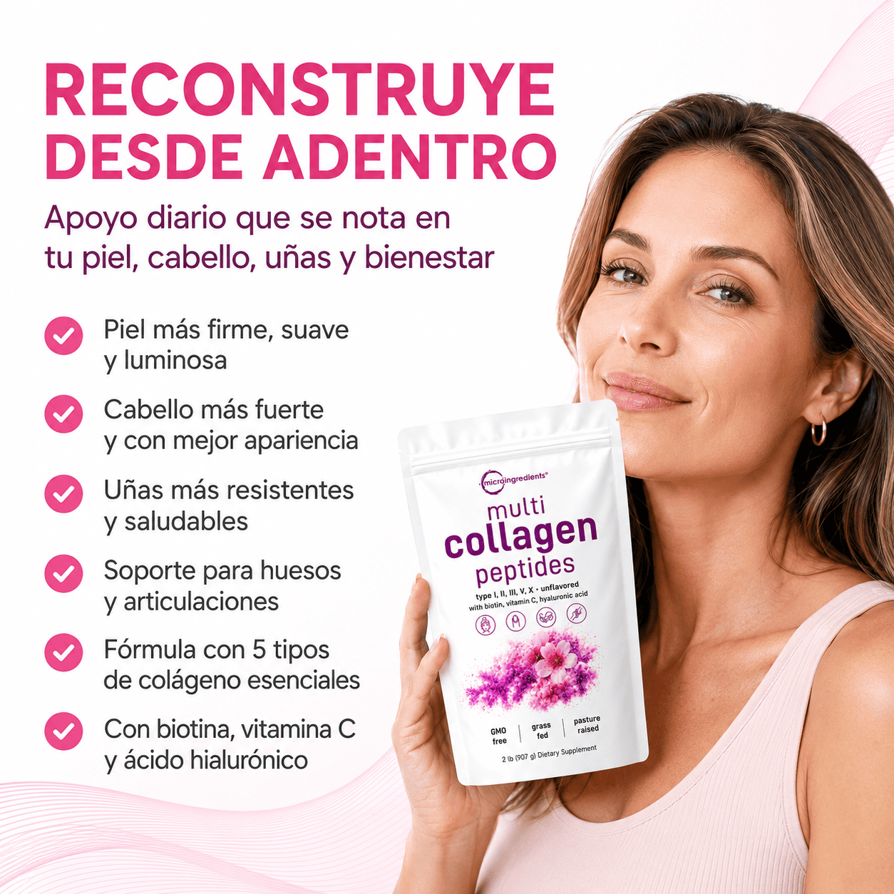 Multi Collagen Peptides™ Fórmula completa para piel, cabello, uñas y articulaciones